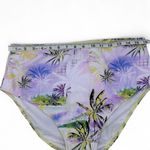 NEW Unbranded High Waisted Tropical Floral Bikini Bottom Bathing Suit Bottoms Purple Size XL Photo 2