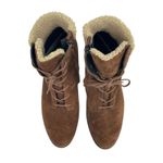 Paul Green  Women's Brown Suede Sherpa Fold Over Lace Up Ankle Snow Boots Sz 4.5 Photo 1