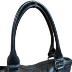 B Makowsky B. Makowsky Black Leather Handbag with Silver Hardware Photo 1