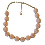 BaubleBar BLUSH PINK GLASS BAUBLE SEED BEADS GOLDTONE CHUNKY STATEMENT NECKLACE Photo 5