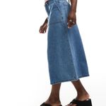Vans Blue Denim Midi Ankle Skirt Grunge Streetwear Y2K Skater Goth Punk Preppy Photo 1