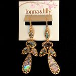 Gold and abalone dangle chandelier statement earrings Photo 0