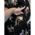 She & Sky Equestrian Horse Shirt country Women Sz large Black Button Down  Photo 8