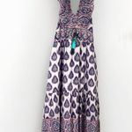 Alicia Bell Sz L Allie Ruffled Paisley Printed Maxi Halter Dress Pink Size L Photo 2
