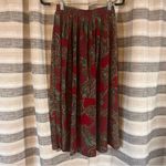 Alfred Dunner  Red Paisley Pleated Midi Skirt Size‎ 8 Photo 1