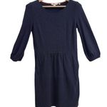 BODEN LONG SLEEVE COTTON DRESS SIZE 4 PETITE NAVY PULLOVER DRESS W/ SIDE POCKETS Blue Photo 0