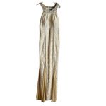 Vtg Cachet Y2K Pearl Beaded Formal Maxi Dress Size 8 Ivory Prom High Mermaid Pink Photo 1