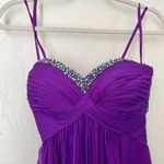 La Femme NWT strapless sweetheart electric purple gown prom dress size 2 Photo 12