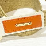 Michael Kors  Women's White Orange Leather Straw Stretch Belt D Ring Adjustable Photo 1