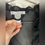 Linea Donatella Sheer Black Ruffle Trim Open Front Cover Up Top Size Medium Photo 1