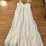EXPRESS  White Ruffled Tiered Maxi Dress Size Medium Photo 0