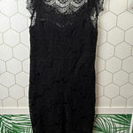 Free People Intimately  Black Peekaboo Lace Midi Slip Dress - Size - Small Photo 0