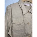Vintage Shirt Womens XL Khaki Tan Linen Blend Button LS Classic Blues Wrangler Photo 3