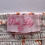 Pink Lily Floral‎ Smocked White Top Photo 6