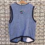 Vintage Ugly Christmas Zip Up Cardigan featuring snowman winter flurry 18W/20W Blue Photo 1