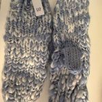 Gap Blue And White Chunky Knit Gloves Mittens NWT Photo 0
