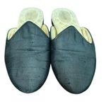 Birdies The Raven Mule in Satin Slubbed Shantung Black Photo 4