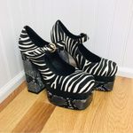 Jeffrey Campbell Zebra Print Platform Mary Jane Block Heel Black White Size 6 Photo 1