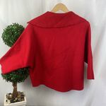 Joseph Ribkoff  Red Short Dolman Sleeve Knit Zip Neck Oversized Sweater XS Photo 2