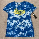 New Era Apparel Women's Los Angeles Rams Tie Dye Blue T-Shirt NWT Photo 0