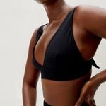 Everlane The Triangle Bikini Top Removable Pads Tie-Back Stretch Black XL Photo 0