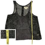 Urban Outfitters UO Staring at Stars Sheer Button Back Tank - Black - Medium Photo 3