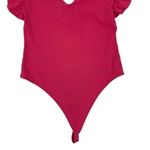 Leith  Bodysuit Small Pink One Piece Ruffle Feminine Sexy Date Night Photo 2
