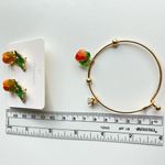 Cute Persimmon Earrings Women Retro Orange‎ Crystal Drop with bracelet set new Orange Photo 3