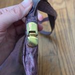 Purple Ostrich Texture Shoulder Bag adjustable‎ strap gold tone hardware Photo 3