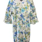 R&K Sheath Lace Floral 3/4 Bell Sleeve Top Size 18 Blue Photo 0