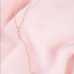 Gold Lariat Cubic Zirconia Crystal Stud Necklace Photo 1