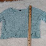Wild Fable Size Large L Light Blue Fringe Cropped Crop Sweater Long Sleeve Sweat Photo 2