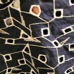 Rafael Essential navy long sleeve eyelet geo print cotton blue collar shirt L Size L Photo 4