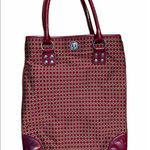 Cynthia Rowley  red canvas print w/red leather trim Photo 1