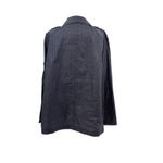 Brooks Brothers Brooks‎ Brothers Cape Jacket Coated Plaid Check Print Linen Blue Size Large Photo 5