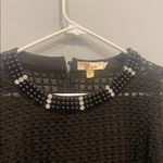 Aryeh Black Textured Dress with Beaded  and rhinestone Trim Photo 1