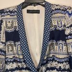 ZARA - Paisley Mulberry 100% Silk Blazer Double Breasted Handkerchief Jacket- L Photo 10