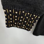 VTG Chelsea Way sweater L cowlneck pullover beaded floral embellished black gold Size L Photo 5