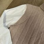 Derek Lam  10 CROSBY Paola poplin and ribbed wool turtleneck sweater Photo 5