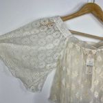 LF  Native Rose Eva Cream Woven Off The Shoulder Crop Top Women's Size 10 NWT Photo 2