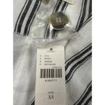 Anthropologie Plicro Blazer Womens XS White Black Striped Linen Double Breasted Photo 7