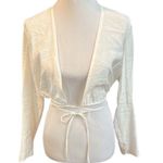 ZARA Plunge Vneck Tie Around Crop Top Off White Size X-Small Photo 5