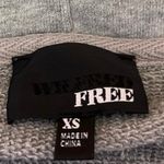 Aritzia Wilfred Gray Black Faux Leather Panel Zip Up Hoodie Coat Jacket Size XS Photo 3