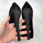 Casadei  Silk Satin Knot Bow Chunky Platform Stiletto Pumps High Heels Black 6 Photo 6