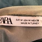 ZARA  Green Cream Tie Dye Long Sleeve Cutout Back Stretch Bodysuit Top Size M Photo 3