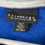 Trilllogy 2X snowman Christmas tree winter sweatshirt plus holidays embroidered Blue Photo 3