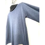 Soft Surroundings Pullover Tunic Top Blue Shawl Collar Knit Cuffs Size Petite XS Photo 4