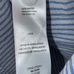 BeachLunchLounge Blue and White Striped Blouse 100% rayon Large #724 Photo 4
