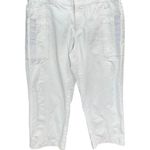 Nike Y2K Pants Womens M White Ripstop Cargo Capri Swoosh Logo Pockets Streetwear Photo 0