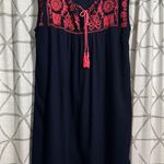 Love Squared  Navy Blue Dress with Pink Embroidery Photo 0